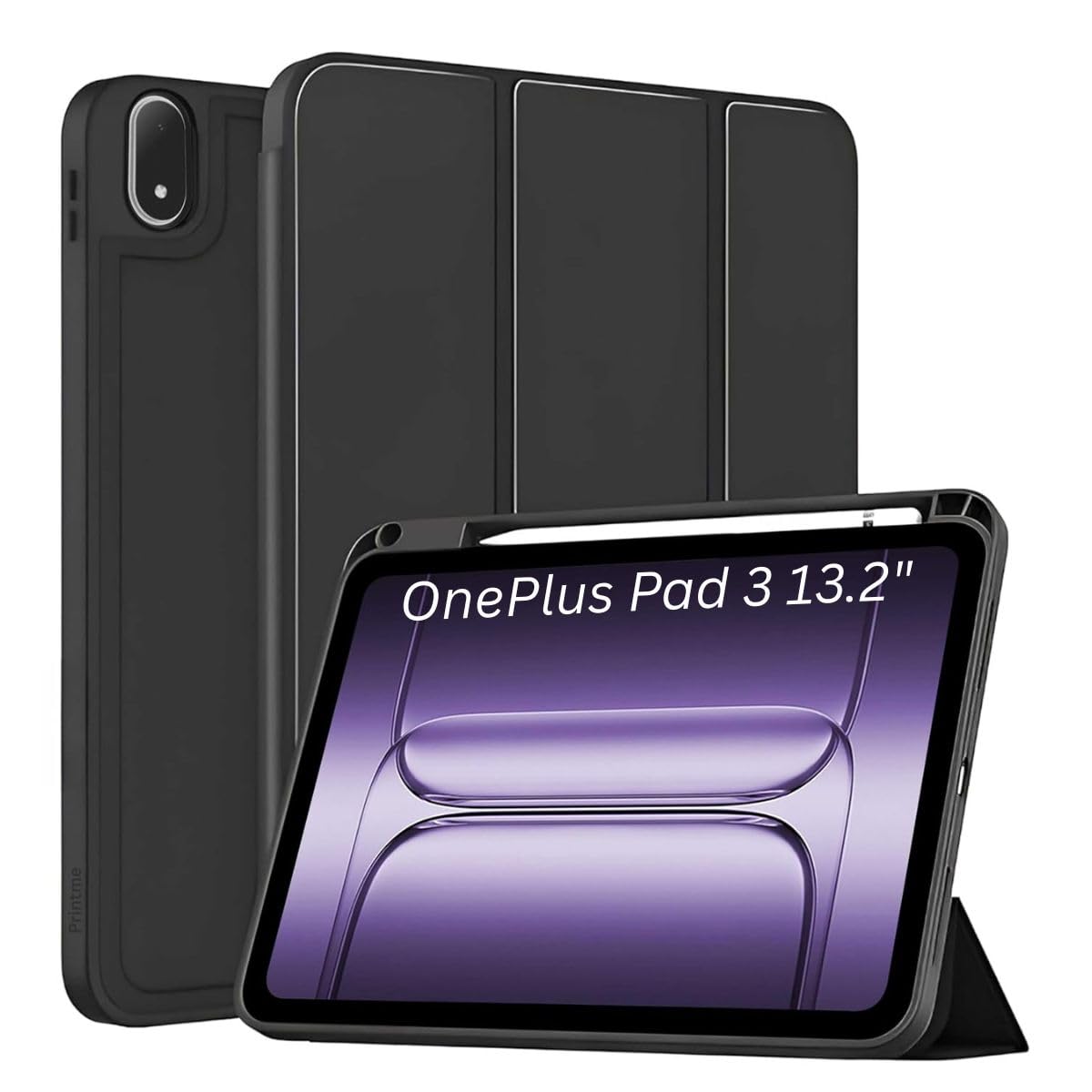 フ*ク様 OnePlus Pad 3 箱 ケース スタンド付き Printme Compatible for OnePlus Pad 3 Trifold Smart Flip Case with